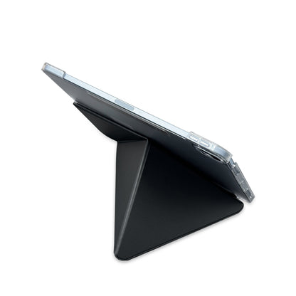 Apple iPad Air 11 2024 Raptic Clear Folio Airbagli Şeffaf Kapaklı Katlanabilir Standlı Kılıf Siyah