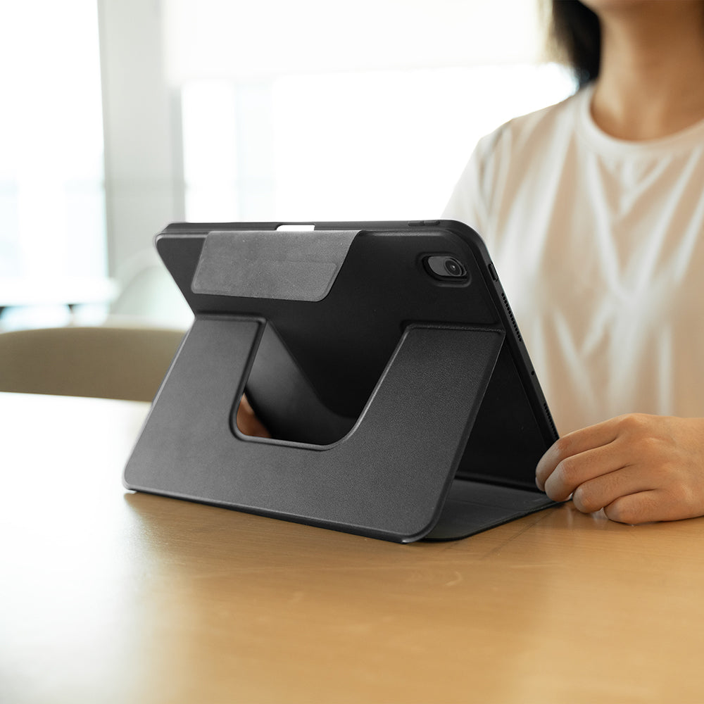 Apple iPad Air 11 2024 Raptic Spin Detachable Folio PU Ayrılabilir Kalem Bölmeli Standlı Kılıf Lacivert