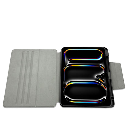 Apple iPad Air 11 2024 Raptic Spin Detachable Folio PU Ayrılabilir Kalem Bölmeli Standlı Kılıf Lacivert