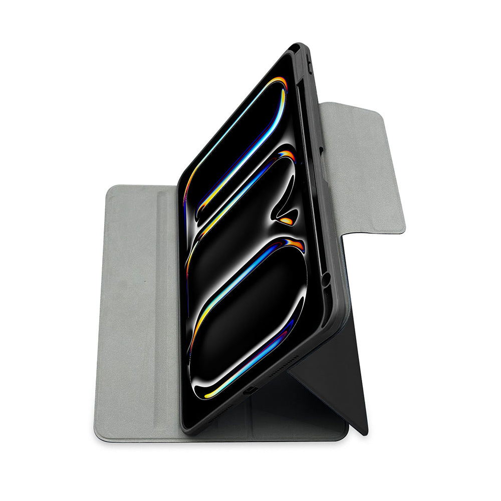 Apple iPad Air 11 2024 Raptic Spin Detachable Folio PU Ayrılabilir Kalem Bölmeli Standlı Kılıf Siyah