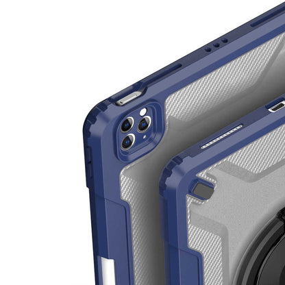 Apple iPad Air 11 2024 Wiwu Mecha Dönebilen Standlı Tablet Kılıfı Siyah