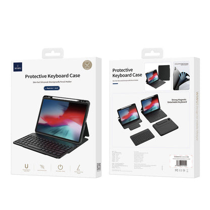Apple iPad Air 11 2024 Wiwu Protective Gizli Kalem Bölmeli Klavyeli Kılıf Pembe