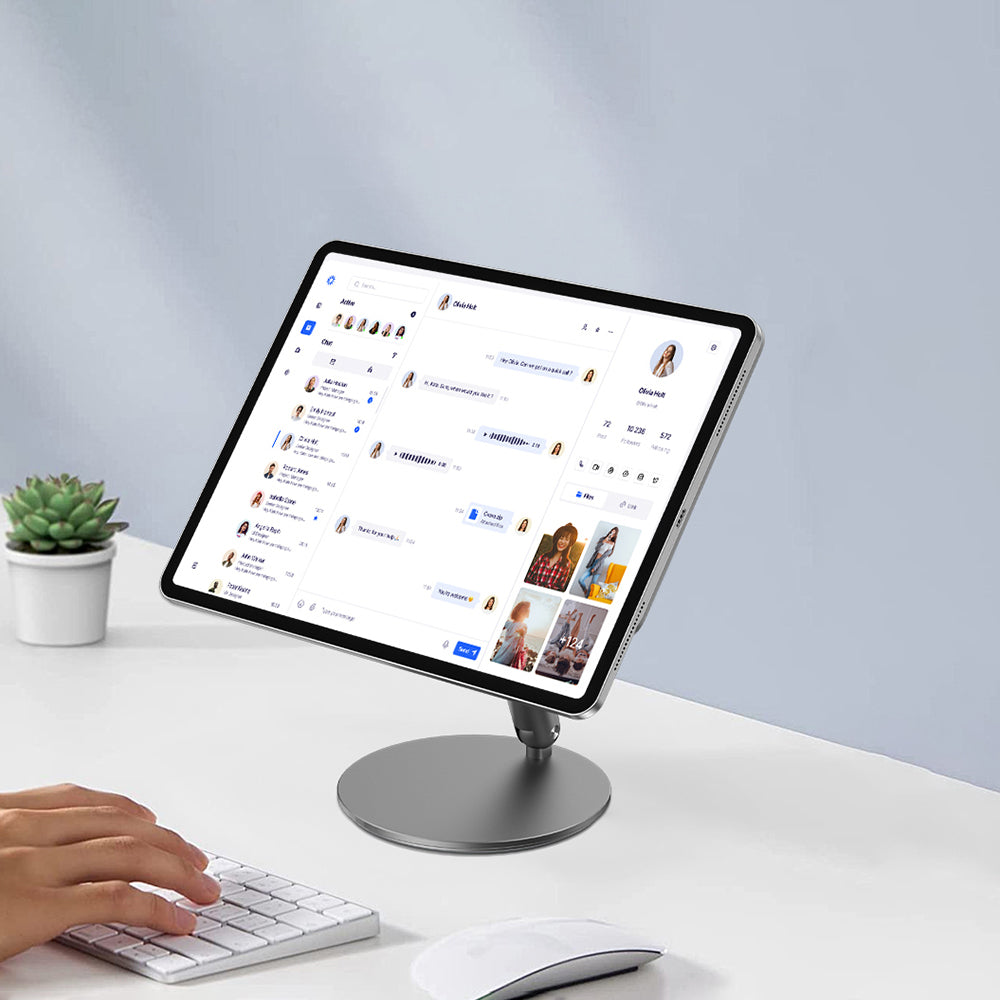 Apple iPad Air 11 2024 Wiwu ZM-310 360 Derece Dönebilen Magnetik Başlıklı Tablet Standı Gri