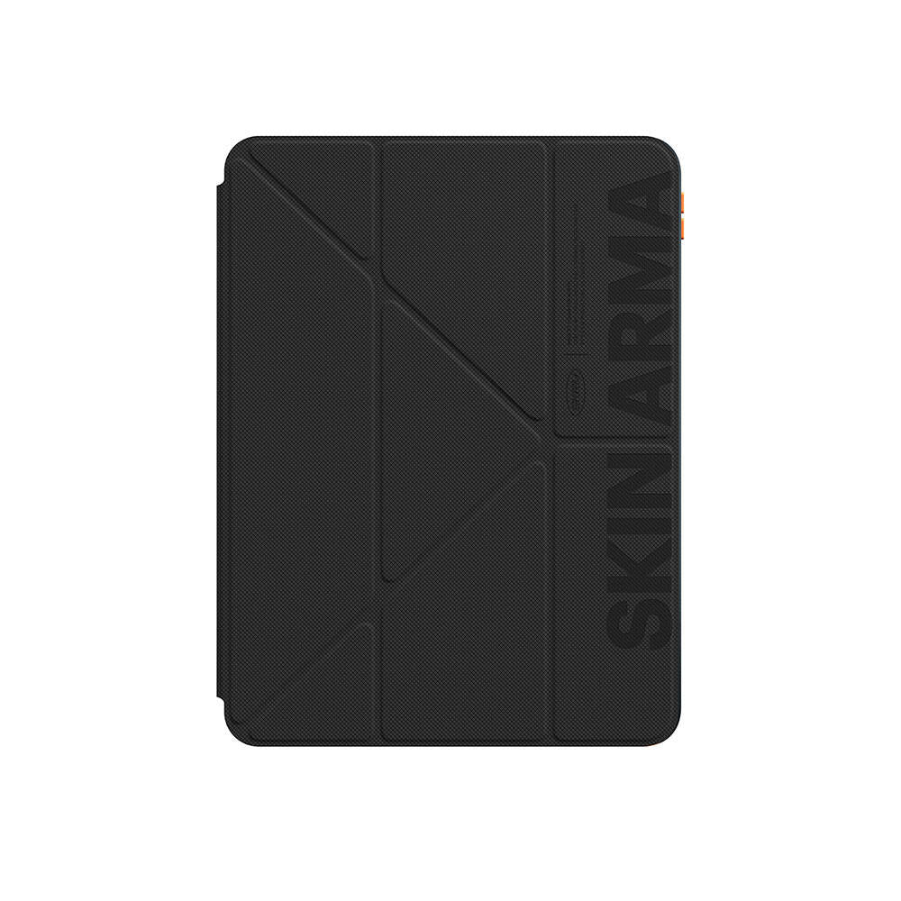 Apple iPad Air 11 2025 M3 Kılıf SkinArma Kabartma Baskı Tasarımlı 360 Tam Koruma Arkası Şeffaf Standlı Gamma Kılıf Gold