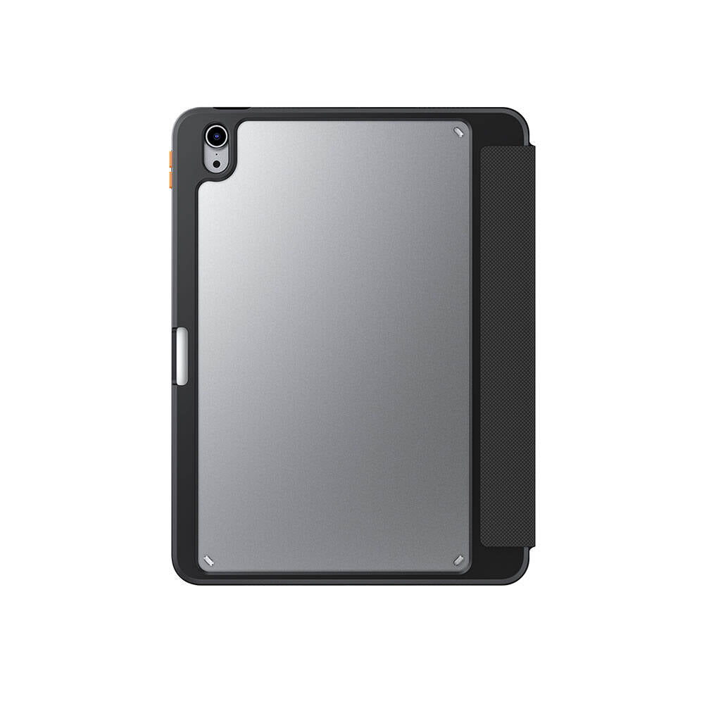 Apple iPad Air 11 2025 M3 Kılıf SkinArma Kabartma Baskı Tasarımlı 360 Tam Koruma Arkası Şeffaf Standlı Gamma Kılıf Mavi Açık