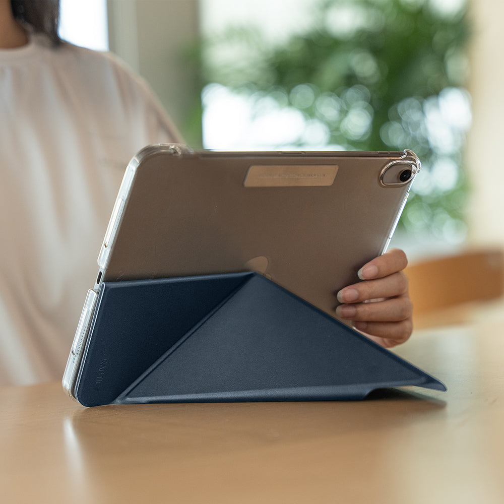 Apple iPad Air 11 2025 M3 Raptic Clear Folio Airbagli Şeffaf Kapaklı Katlanabilir Standlı Kılıf Siyah