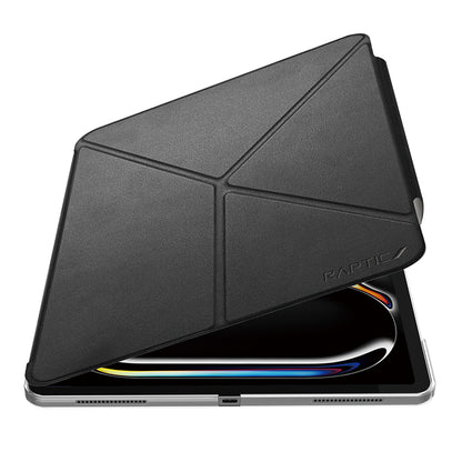 Apple iPad Air 11 2025 M3 Raptic Clear Folio Airbagli Şeffaf Kapaklı Katlanabilir Standlı Kılıf Lacivert