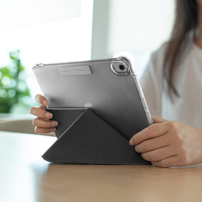 Apple iPad Air 11 2025 M3 Raptic Clear Folio Airbagli Şeffaf Kapaklı Katlanabilir Standlı Kılıf Siyah