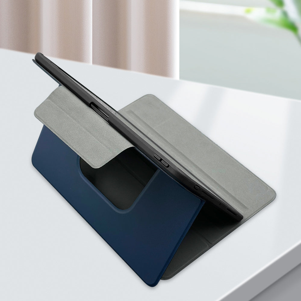 Apple iPad Air 11 2025 M3 Raptic Spin Detachable Folio PU Ayrılabilir Kalem Bölmeli Standlı Kılıf Lacivert