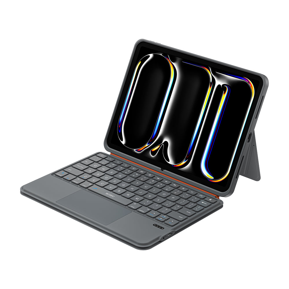 Apple iPad Air 11 2025 M3 Wiwu MK-005 Combo 3in1 Kalem Bölmeli Klavyeli Standlı Kılıf