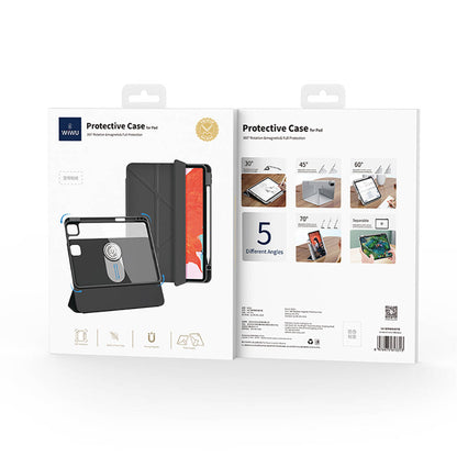 Apple iPad Air 12.9 2022 M2 Wiwu 360° Dönebilen Standlı Magnetik Koruyucu Tablet Kılıfı Gri