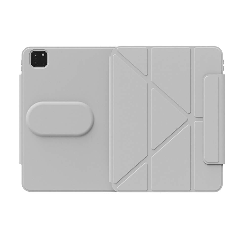 Apple iPad Air 12.9 2022 M2 Wiwu 360° Dönebilen Standlı Magnetik Koruyucu Tablet Kılıfı Gri