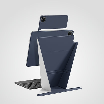Apple iPad Air 13 2024 Amazingthing Matte Pro Mag Folio Katlanabilir Magnetik Standlı Kılıf Mavi