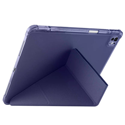 Apple iPad Air 13 2024 Kılıf Zore Tri Folding Kalem Bölmeli Standlı Kılıf Lacivert