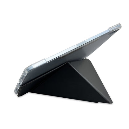 Apple iPad Air 13 2024 Raptic Clear Folio Airbagli Şeffaf Kapaklı Katlanabilir Standlı Kılıf Siyah