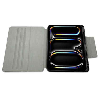 Apple iPad Air 13 2024 Raptic Spin Detachable Folio PU Ayrılabilir Kalem Bölmeli Standlı Kılıf Siyah