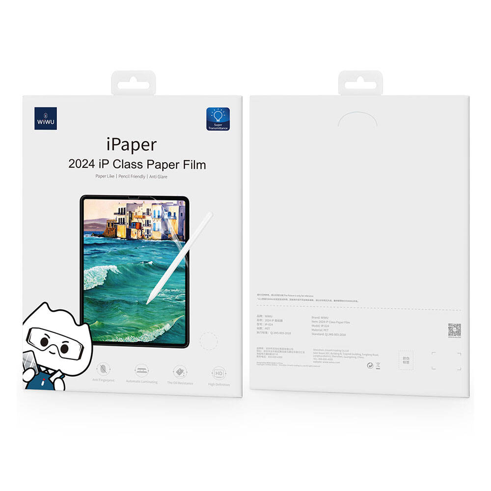 Apple iPad Air 13 2024 Kağıt Hisli Wiwu iPaper Like Tablet Ekran Koruyucu Şeffaf