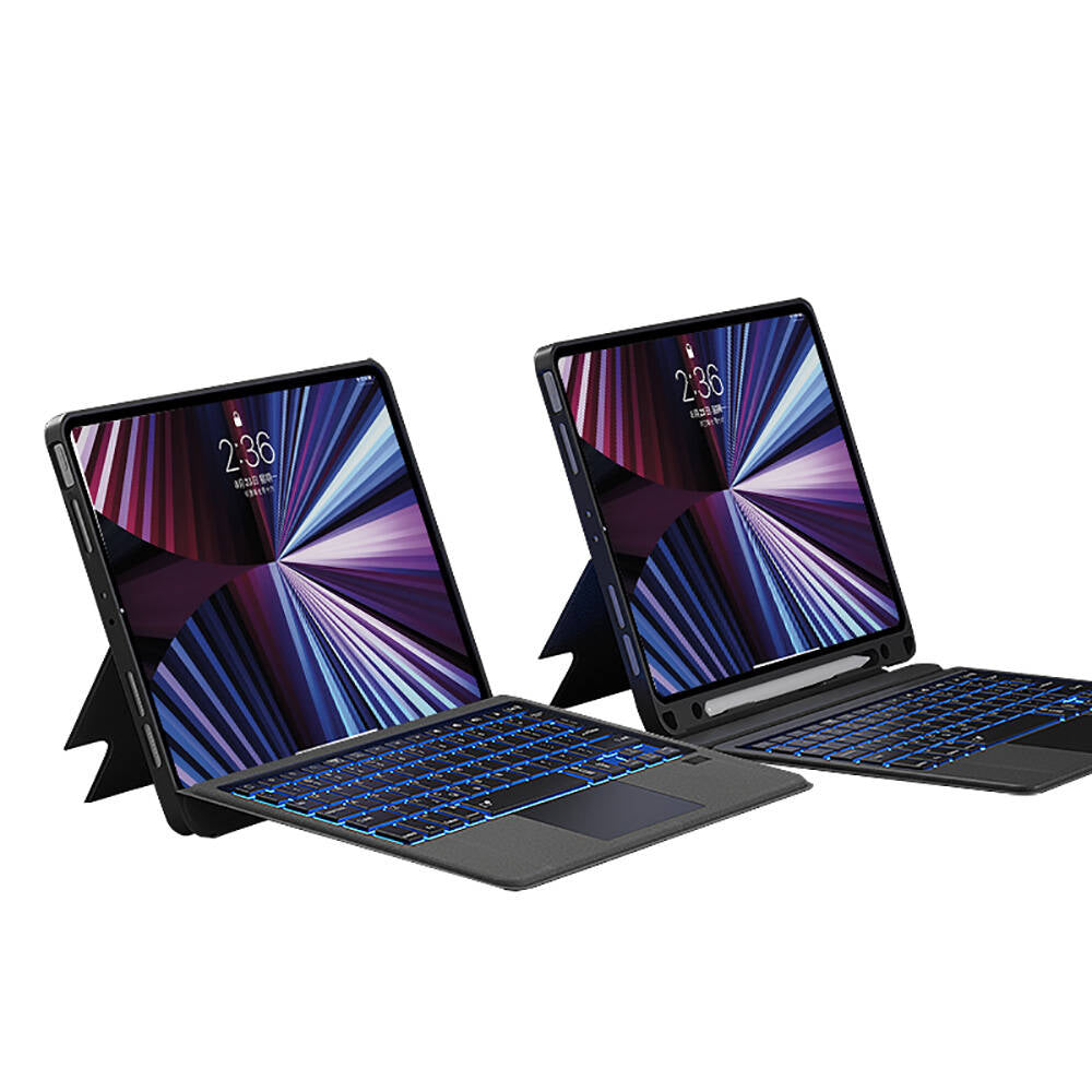 Apple iPad Air 13 2024 Wiwu Mag Touch Klavyeli Standlı Kılıf Siyah