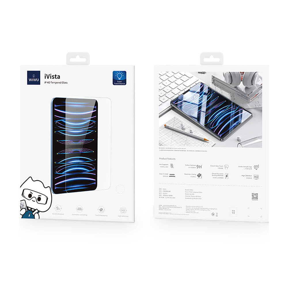 Apple iPad Air 13 2024 Wiwu Wi-GQ003 iVista Serisi Oleofobik HD Temperli Cam Ekran Koruyucu Şeffaf