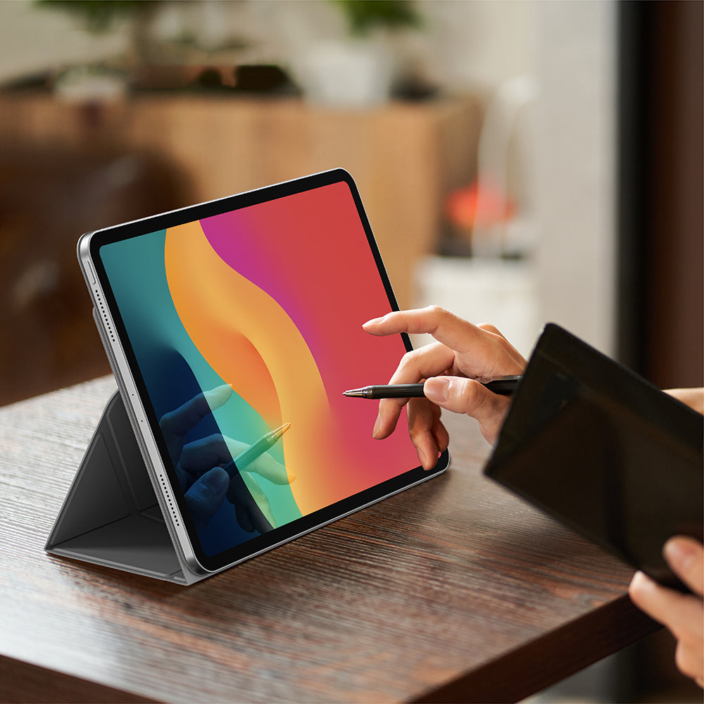 Apple iPad Air 13 2025 M3 Amazingthing Matte Pro Mag Folio Katlanabilir Magnetik Standlı Kılıf Siyah