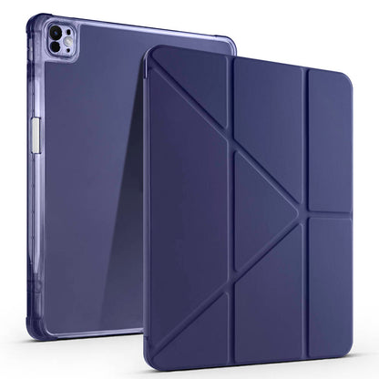 Apple iPad Air 13 2025 M3 Kılıf Zore Tri Folding Kalem Bölmeli Standlı Kılıf Lacivert
