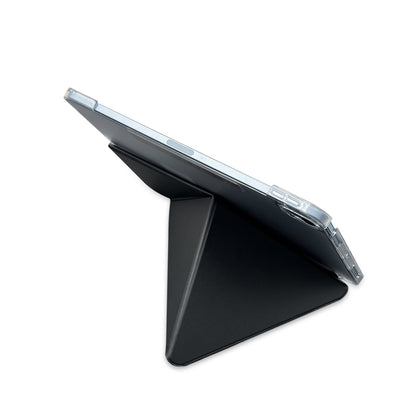 Apple iPad Air 13 2025 M3 Raptic Clear Folio Airbagli Şeffaf Kapaklı Katlanabilir Standlı Kılıf Siyah