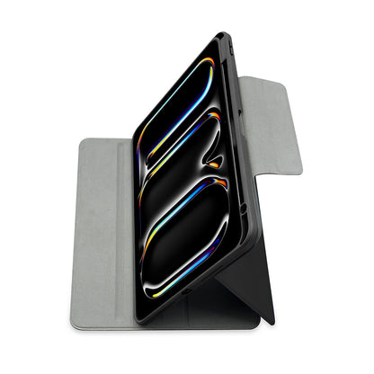 Apple iPad Air 13 2025 M3 Raptic Spin Detachable Folio PU Ayrılabilir Kalem Bölmeli Standlı Kılıf Siyah