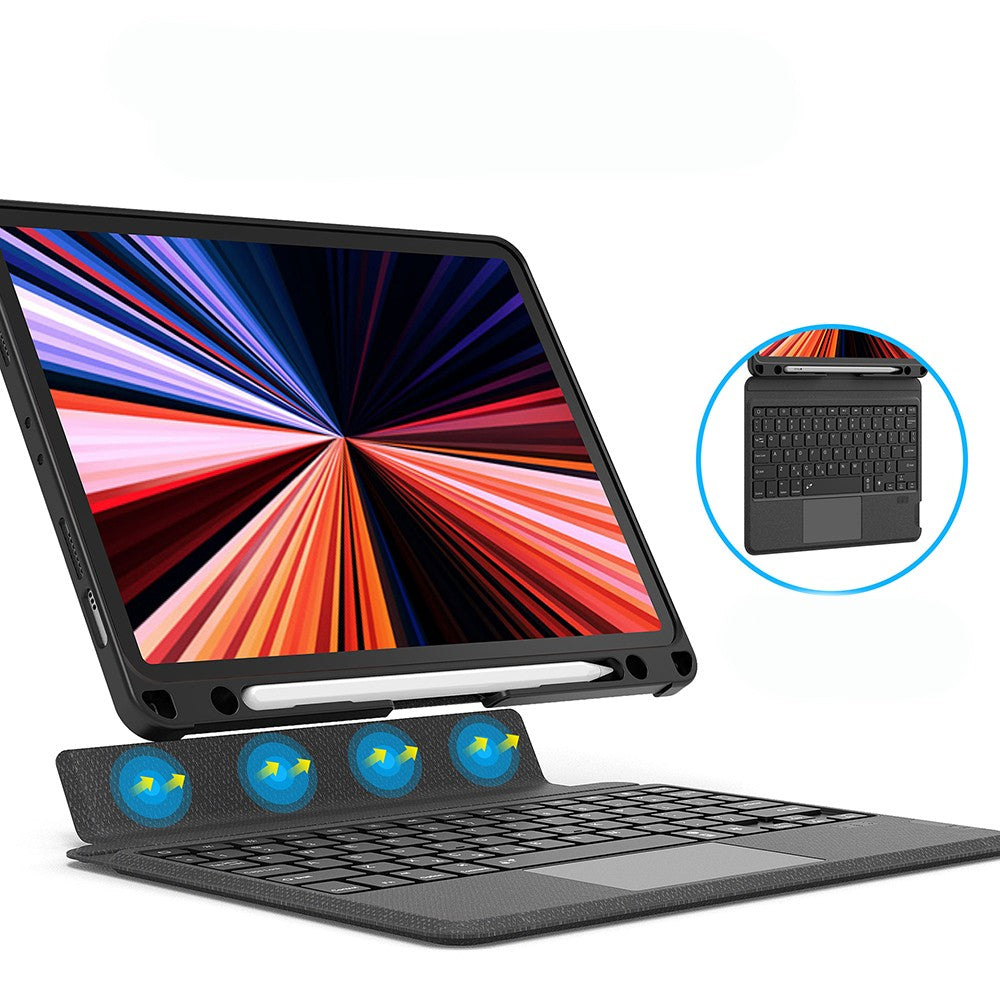 Apple iPad Air 13 2025 M3 Wiwu MagTouch Serisi Gizli Kalem Bölmeli Klavyeli Kılıf