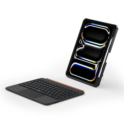 Apple iPad Air 13 2025 M3 Wiwu MK-007 Combo Pro Kalem Bölmeli Klavyeli Standlı Kılıf Siyah