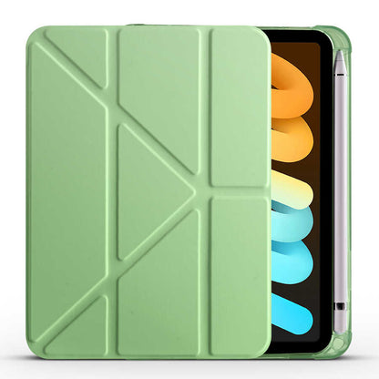 Apple iPad Mini 2021 (6.Nesil) Kılıf Zore Tri Folding Kalem Bölmeli Standlı Kılıf Mavi