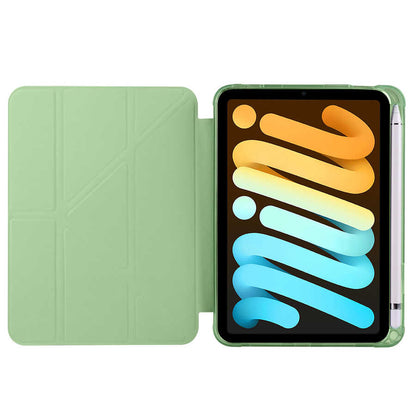 Apple iPad Mini 2021 (6.Nesil) Kılıf Zore Tri Folding Kalem Bölmeli Standlı Kılıf Kırmızı