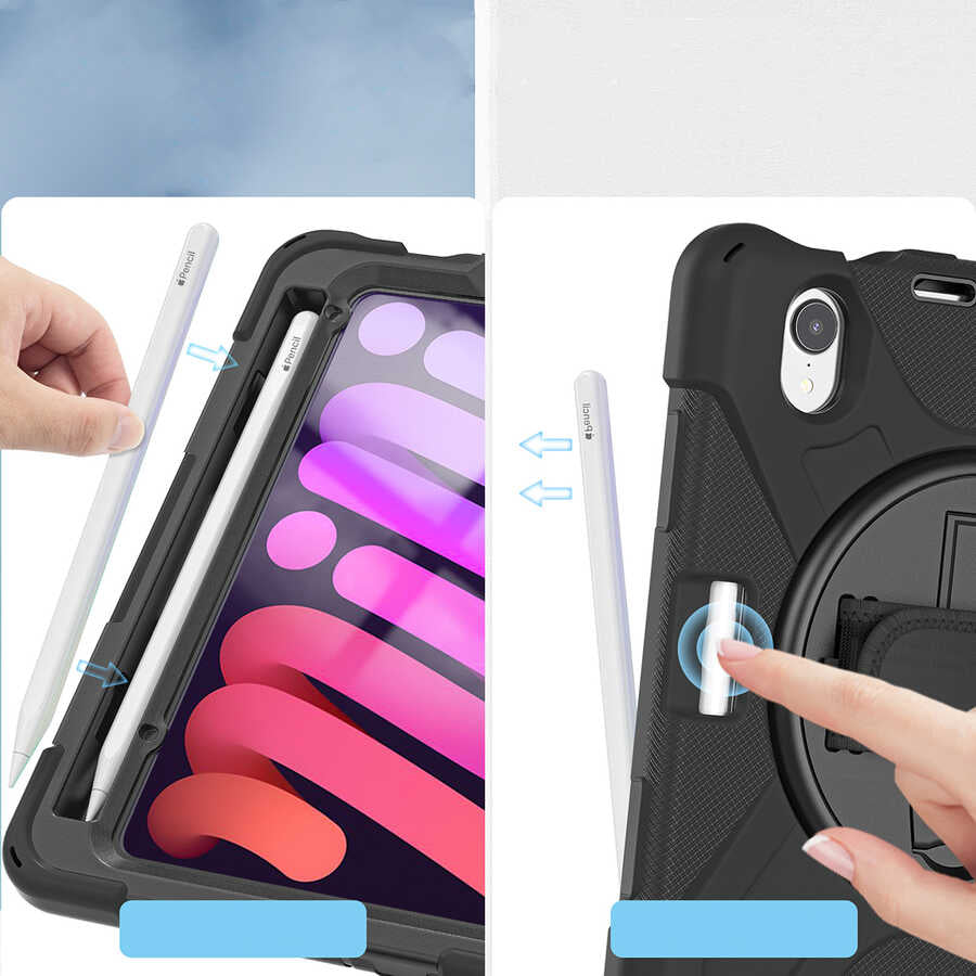 Apple iPad Mini 2021 (6.Nesil) Zore Defender Tablet Silikon Siyah