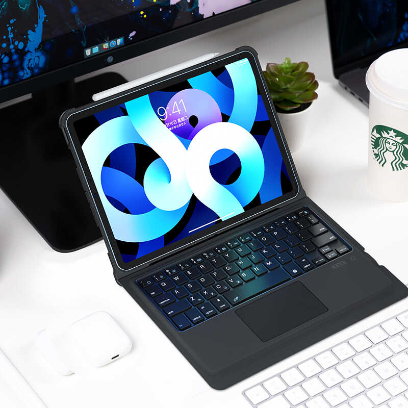 Apple iPad Pro 10.5 (7.Nesil) Benks Multifunctional Kablosuz Klavyeli Kılıf Siyah