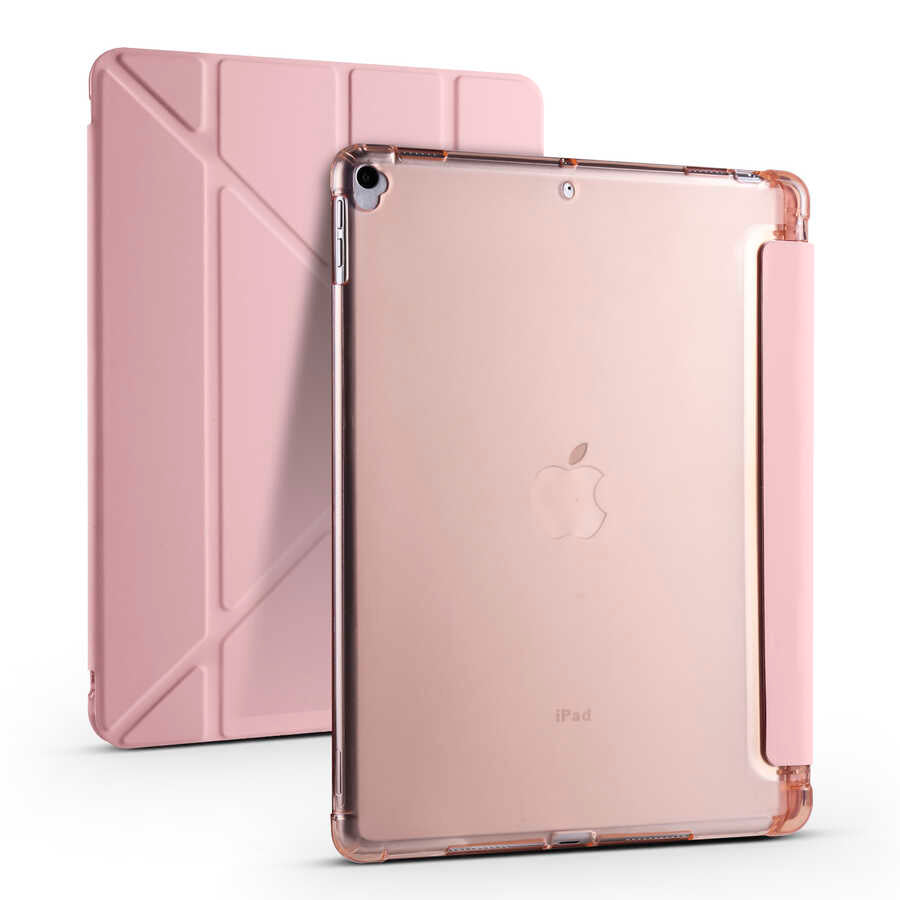 Apple iPad Pro 10.5 (7.Nesil) Kılıf Zore Tri Folding Kalem Bölmeli Standlı Kılıf Lila