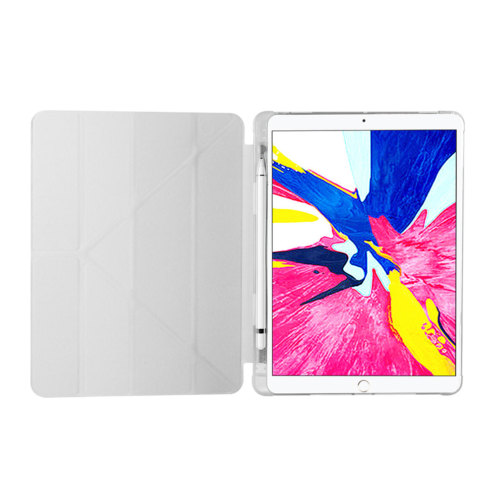 Apple iPad Pro 10.5 (7.Nesil) Kılıf Zore Tri Folding Kalem Bölmeli Standlı Kılıf Gri