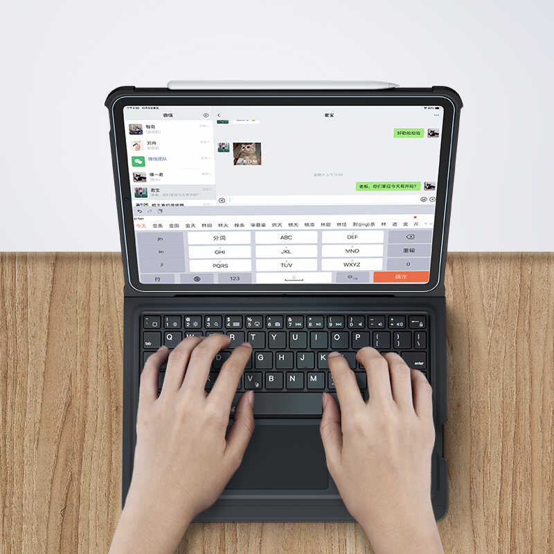 Apple iPad Pro 11 2020 (2.Nesil) Benks Multifunctional Kablosuz Klavyeli Kılıf Siyah