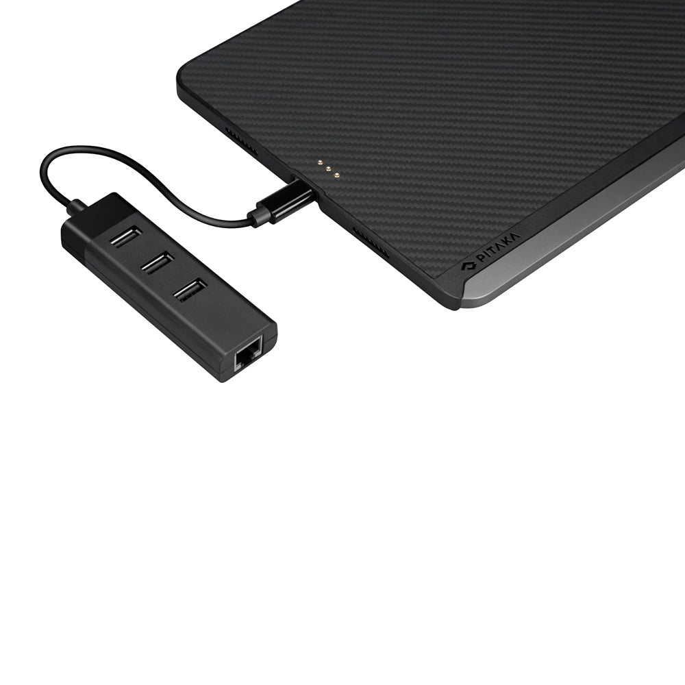 Apple iPad Pro 11 2020 (2.Nesil) Kılıf Aramid Fiber Pitaka Ultra-Slim Classic Serisi Tablet Kapak Siyah-Kırmızı