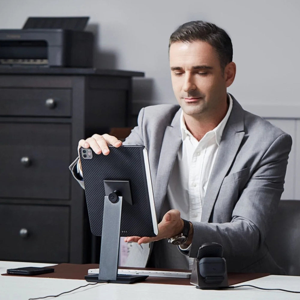 Apple iPad Pro 11 2021 (3.Nesil) Kılıf Aramid Fiber Pitaka Ultra-Slim Classic Serisi Tablet Kapak Siyah-Yeşil