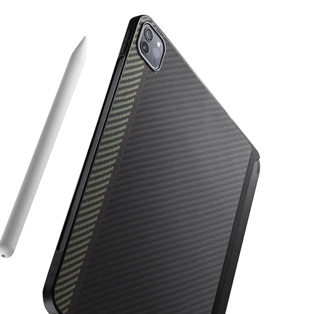 Apple iPad Pro 11 2021 (3.Nesil) Kılıf Aramid Fiber Pitaka Ultra-Slim Classic Serisi Tablet Kapak Siyah