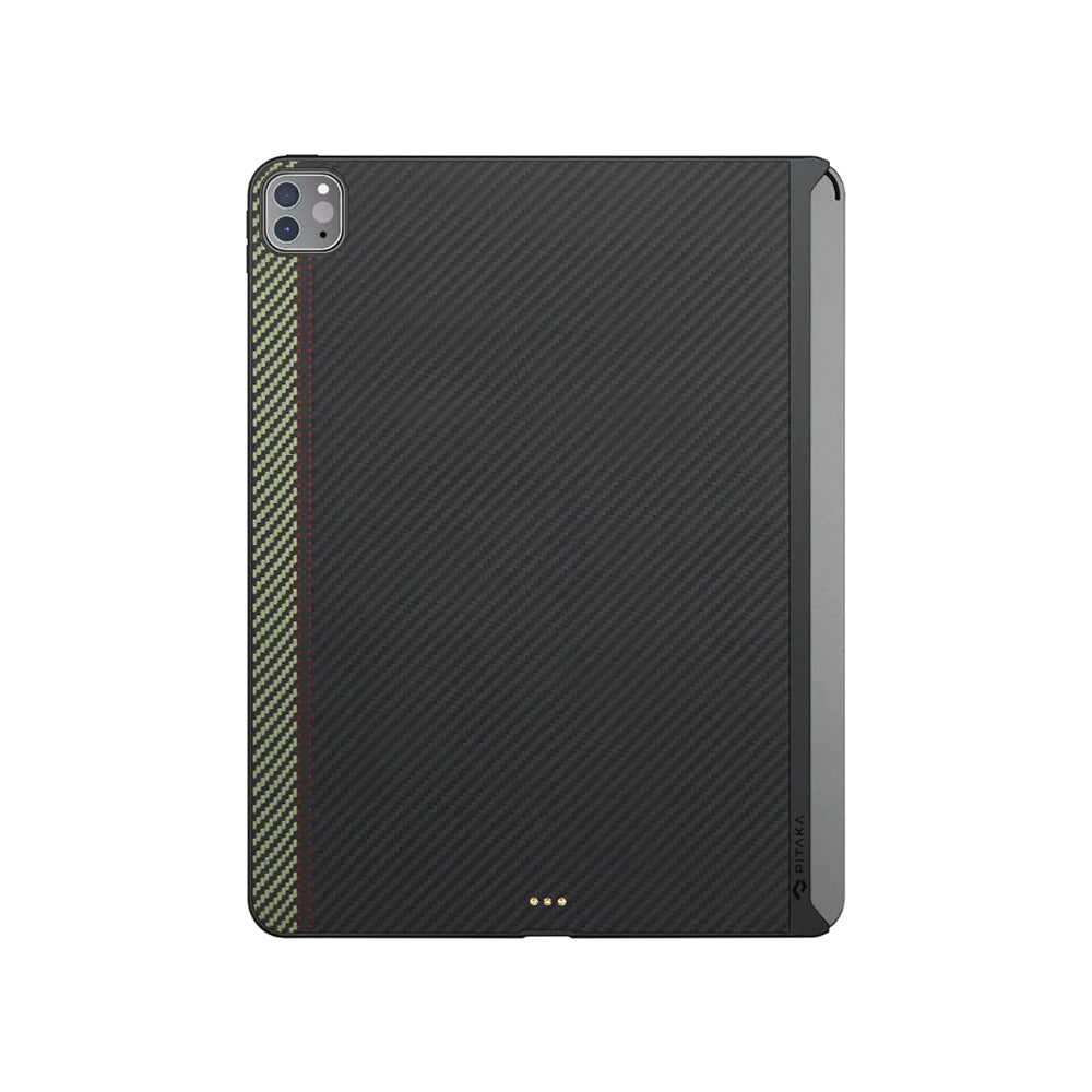 Apple iPad Pro 11 2021 (3.Nesil) Kılıf Aramid Fiber Pitaka Ultra-Slim Classic Serisi Tablet Kapak Siyah-Yeşil