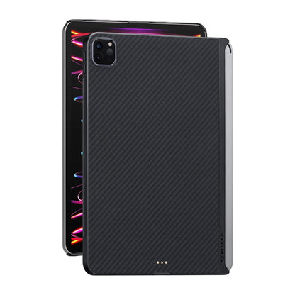 Apple iPad Pro 11 2021 (3.Nesil) Kılıf Aramid Fiber Pitaka Ultra-Slim Classic Serisi Tablet Kapak Siyah-Kırmızı