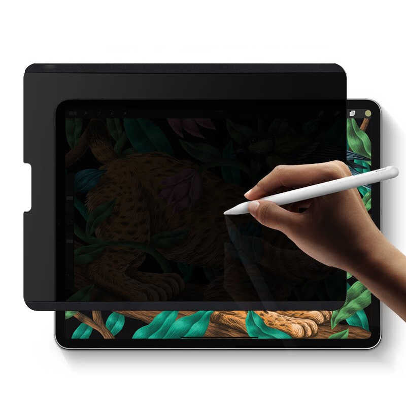 Apple iPad Pro 11 2021 (3.Nesil) Wiwu iPrivacy Magnetik Paper Like Hayalet Ekran Koruyucu Siyah