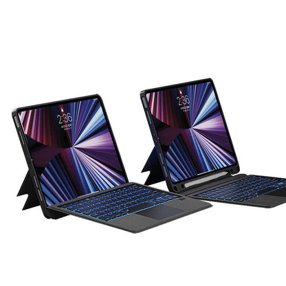 Apple iPad Pro 11 2021 (3.Nesil) Wiwu Mag Touch Klavyeli Standlı Kılıf Siyah