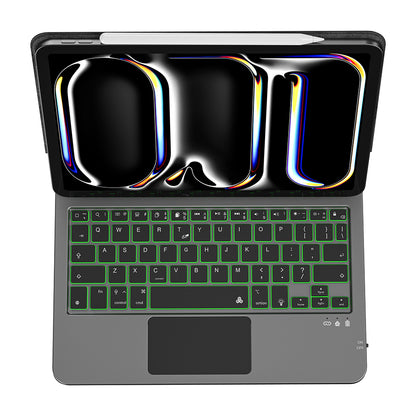 Apple iPad Pro 11 2021 (3.Nesil) Wiwu MK-003 Gizli Kalem Bölmeli Klavyeli Standlı Kılıf Siyah