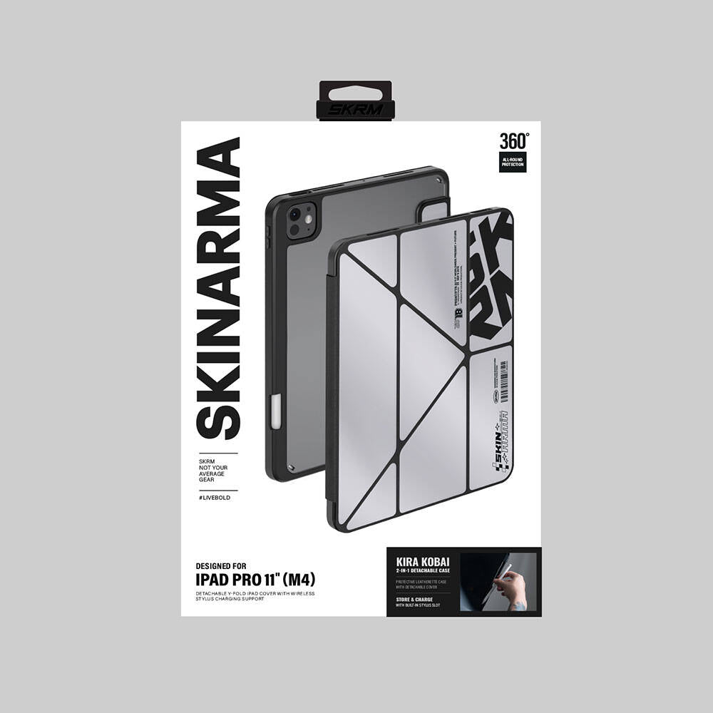 Apple iPad Pro 11 2024 Kılıf SkinArma Holografik Tasarımlı Arkası Şeffaf Çıkarılabilir Magnetik Kira Kobai Kılıf Colorful