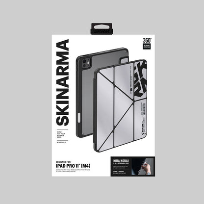 Apple iPad Pro 11 2024 Kılıf SkinArma Holografik Tasarımlı Arkası Şeffaf Çıkarılabilir Magnetik Kira Kobai Kılıf Füme