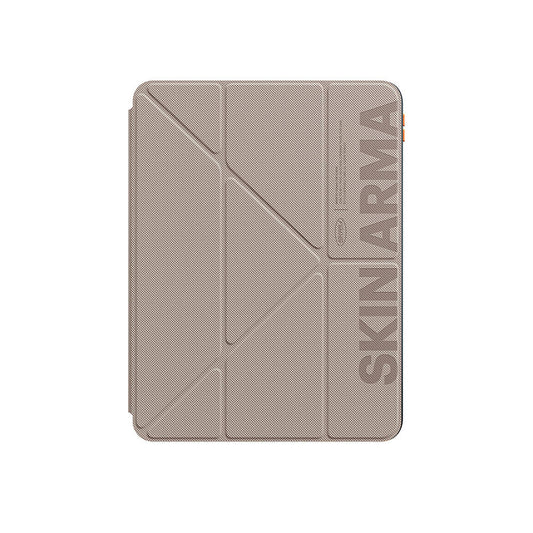 Apple iPad Pro 11 2024 Kılıf SkinArma Kabartma Baskı Tasarımlı 360 Tam Koruma Arkası Şeffaf Standlı Gamma Kılıf Siyah