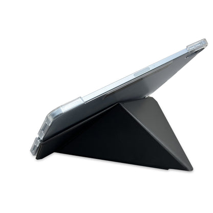 Apple iPad Pro 11 2024 Raptic Clear Folio Airbagli Şeffaf Kapaklı Katlanabilir Standlı Kılıf Siyah