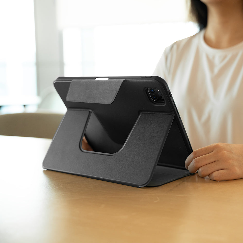 Apple iPad Pro 11 2024 Raptic Spin Detachable Folio PU Ayrılabilir Kalem Bölmeli Standlı Kılıf Lacivert