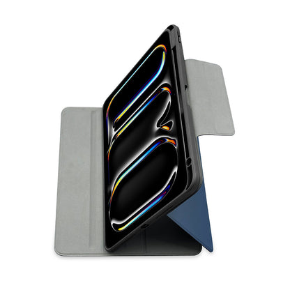 Apple iPad Pro 11 2024 Raptic Spin Detachable Folio PU Ayrılabilir Kalem Bölmeli Standlı Kılıf Lacivert